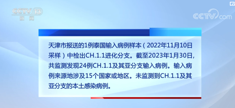 我国未监测到CH.1.1及其亚分支本土感染